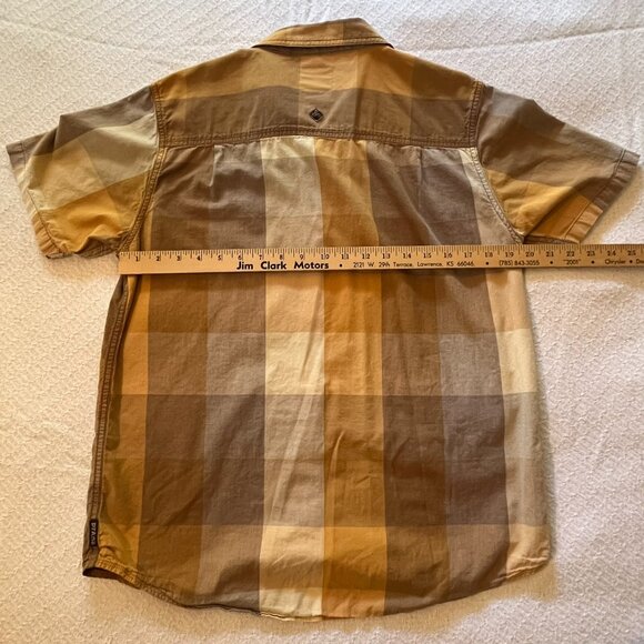 Prana mens medium short sleeve button down shirt yellow - Picture 3 of 3